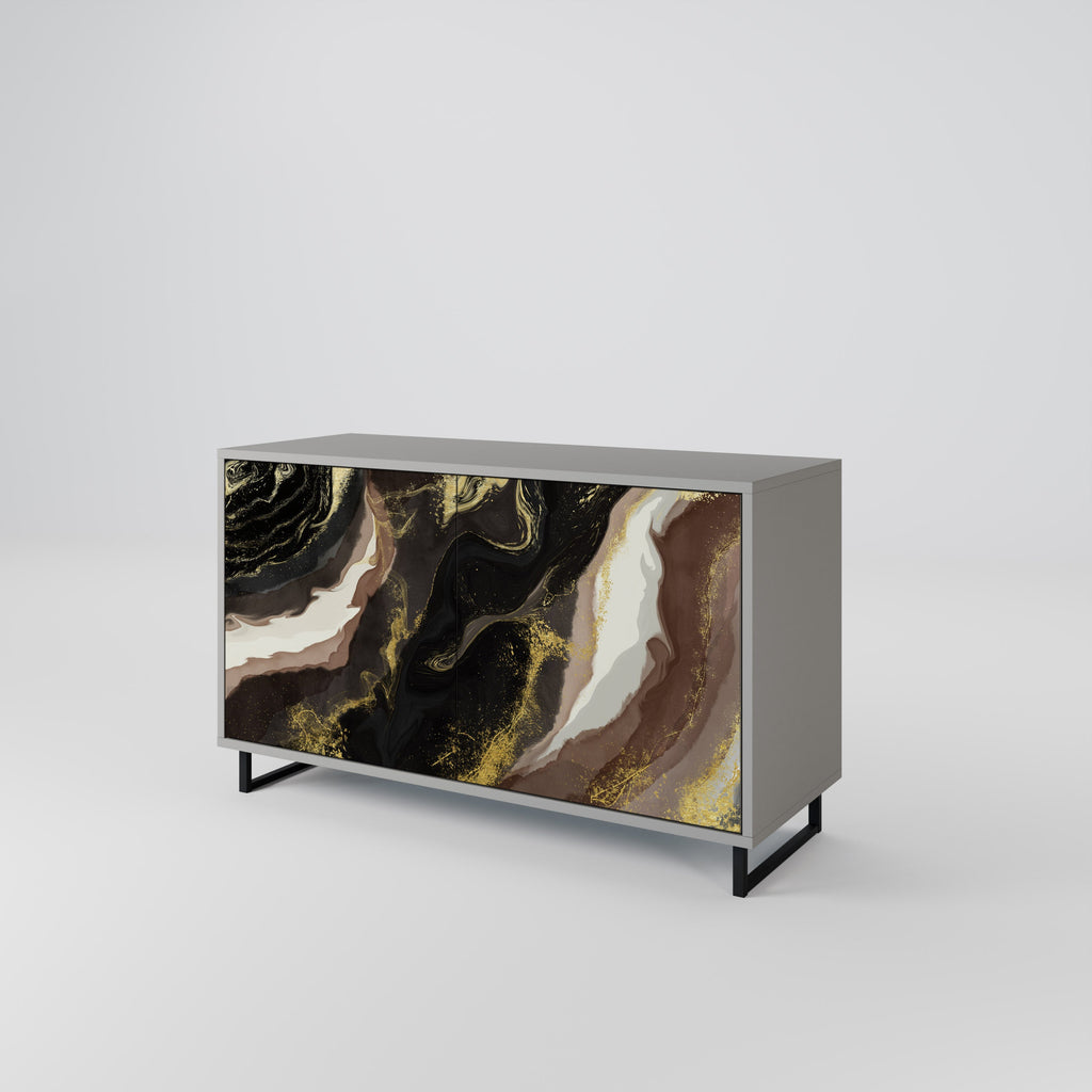 Buffet 2 portes GOLD DUST finition grise