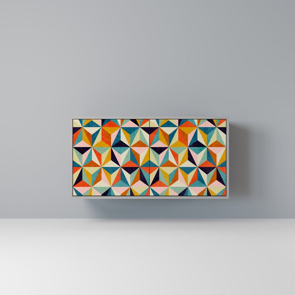 Buffet 2 portes TESSELATE TREASURES finition grise