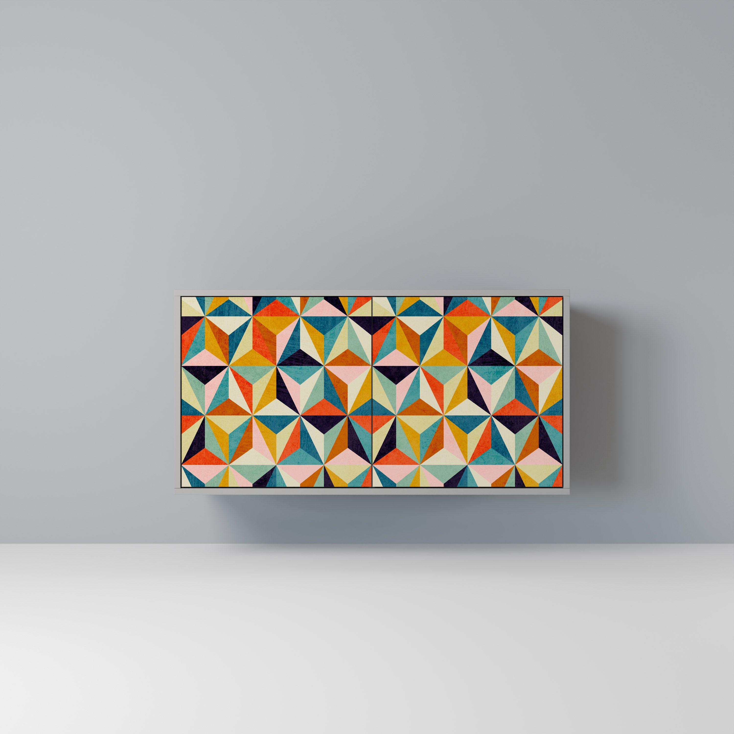 Buffet 2 portes TESSELATE TREASURES finition grise