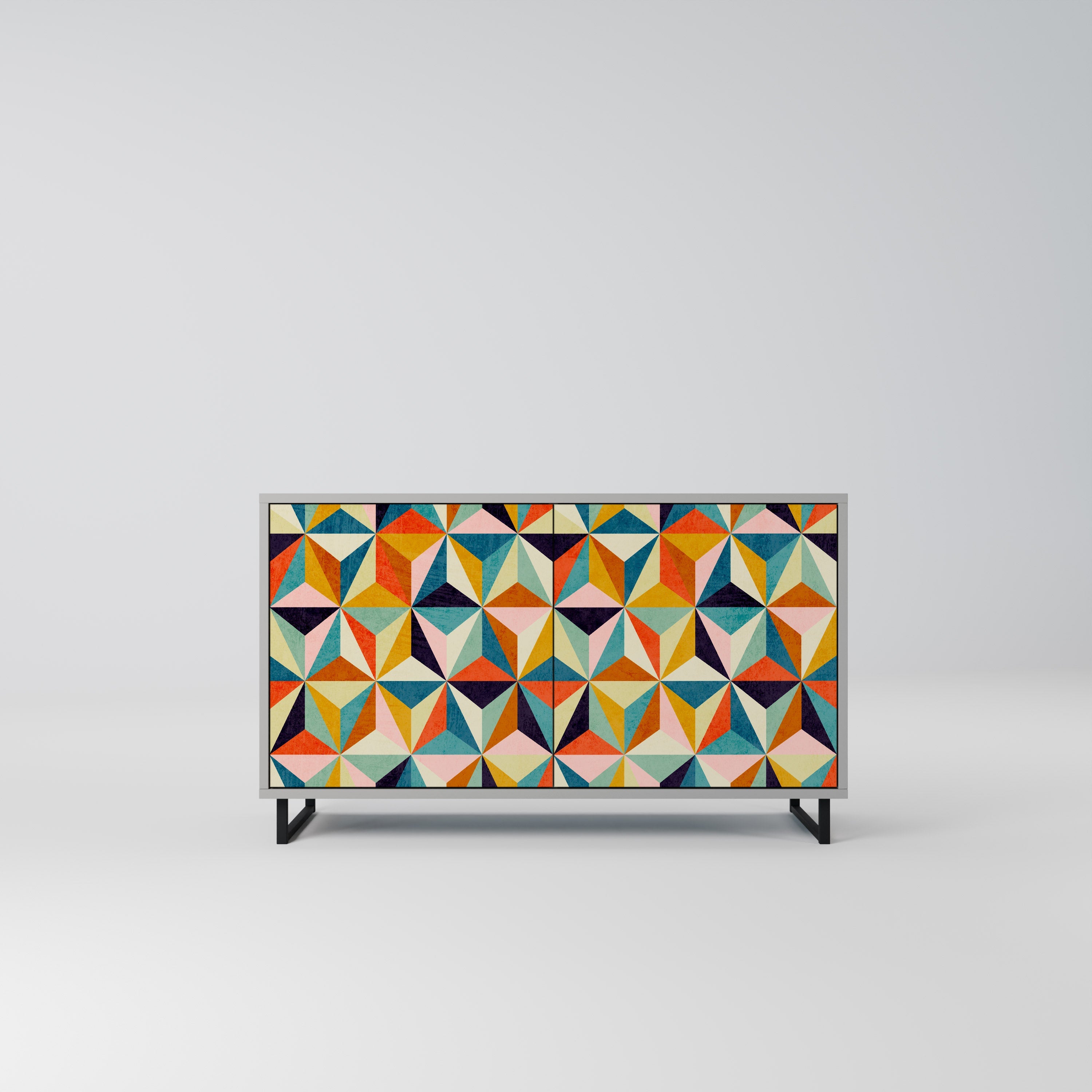 Buffet 2 portes TESSELATE TREASURES finition grise