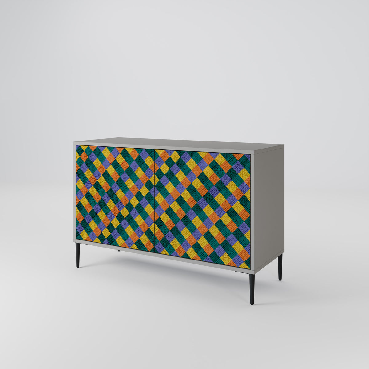 PAINTED SQUARES MIX 2-Door Sideboard