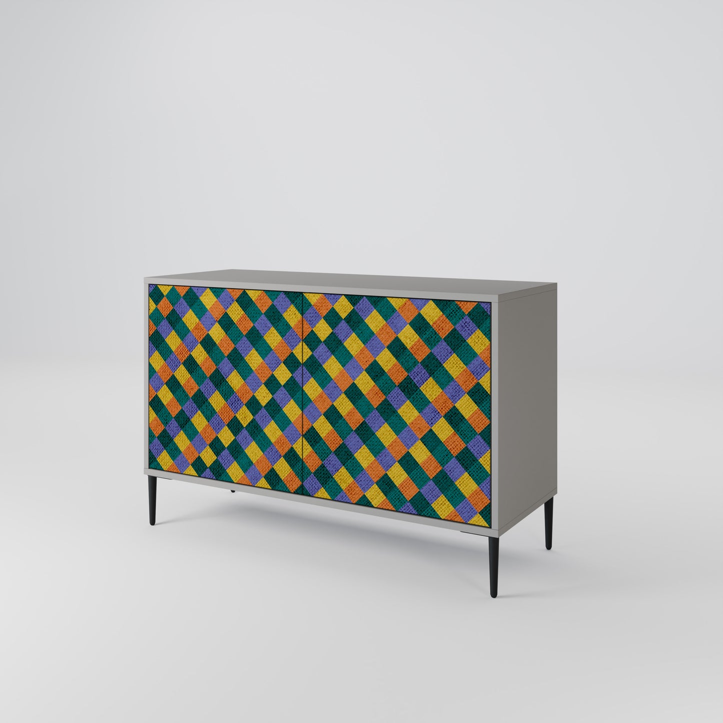 PAINTED SQUARES MIX 2-Door Sideboard