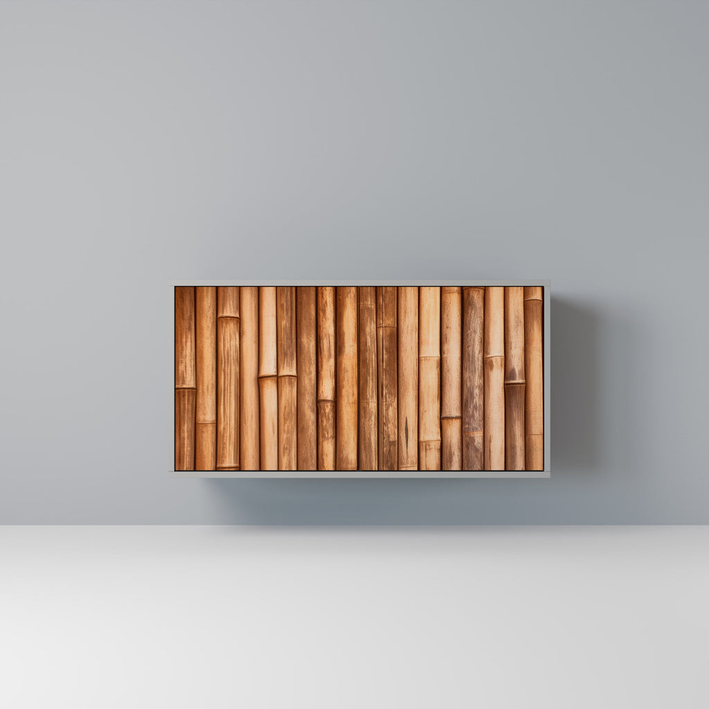 Buffet 2 portes en bois naturel finition grise