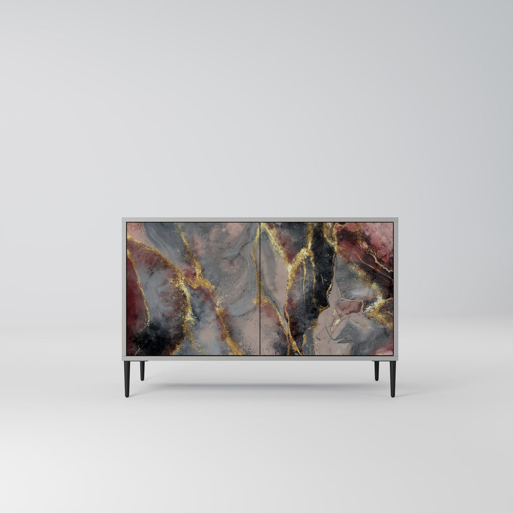 Buffet 2 portes GOLDEN TIDES en finition grise