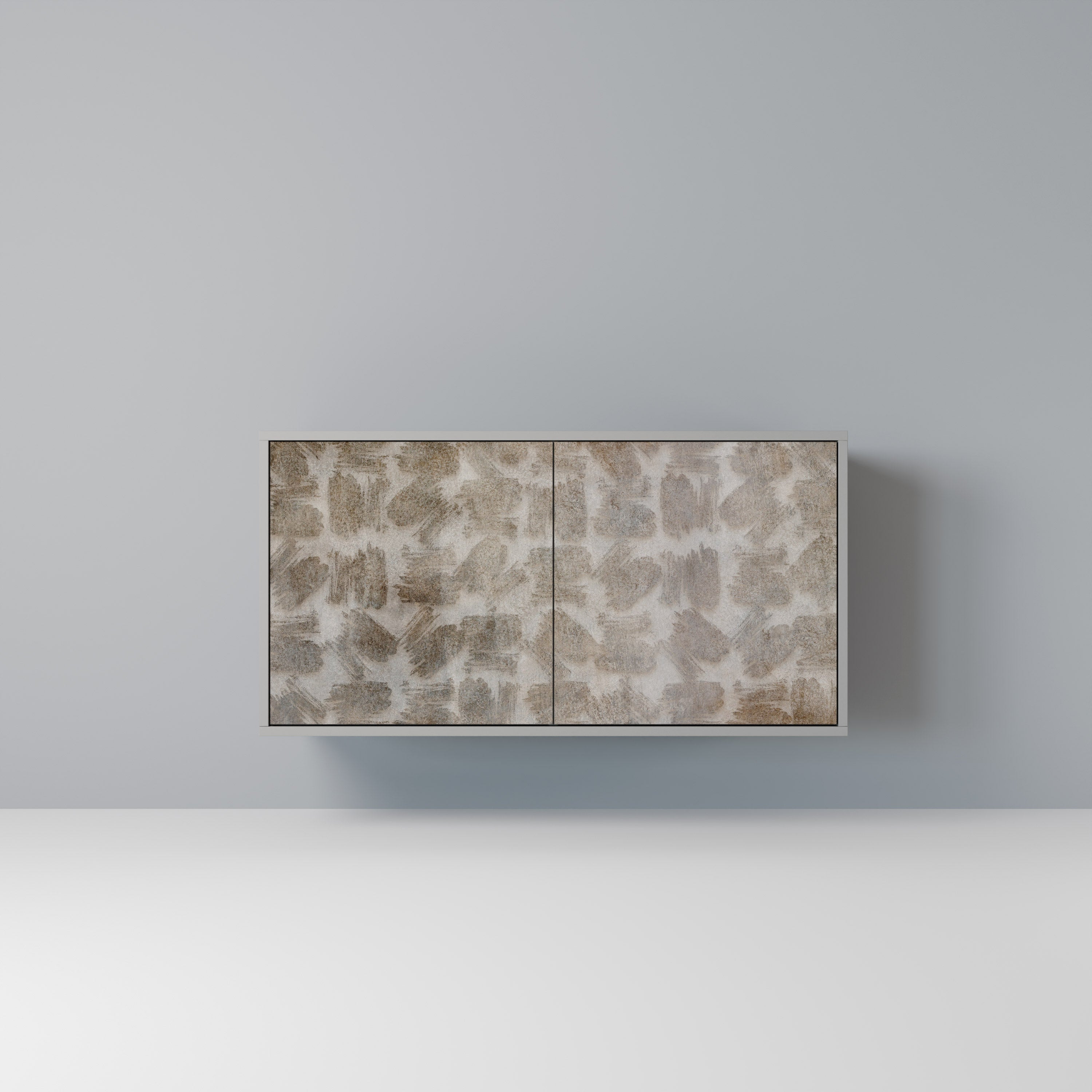 Buffet 2 portes légèrement flou en finition grise