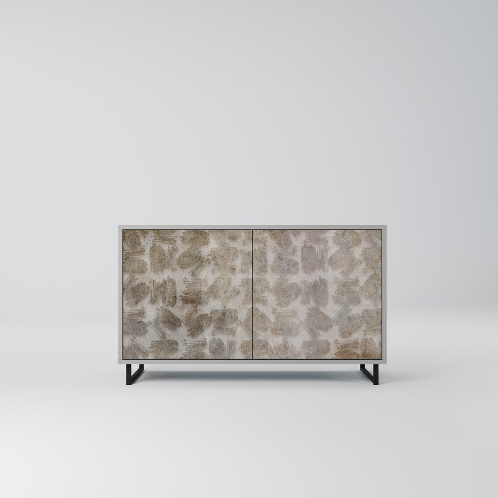 Buffet 2 portes légèrement flou en finition grise