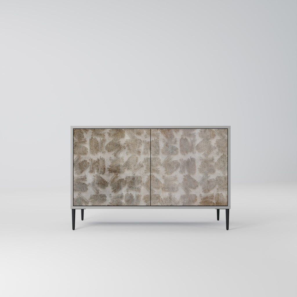 Buffet 2 portes légèrement flou en finition grise