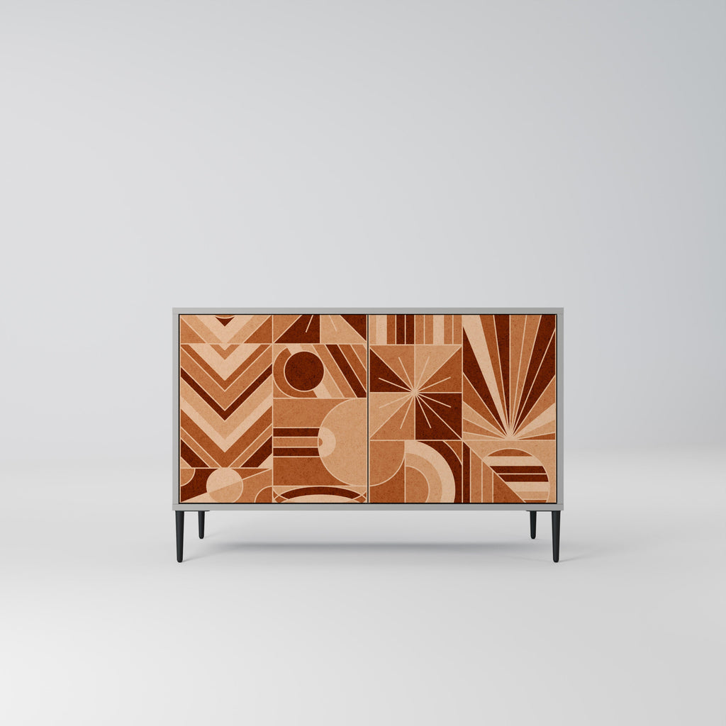 Buffet 2 portes PRISM MOSAIC finition grise