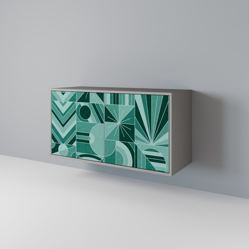 Buffet 2 portes HARMONIC GRID finition grise