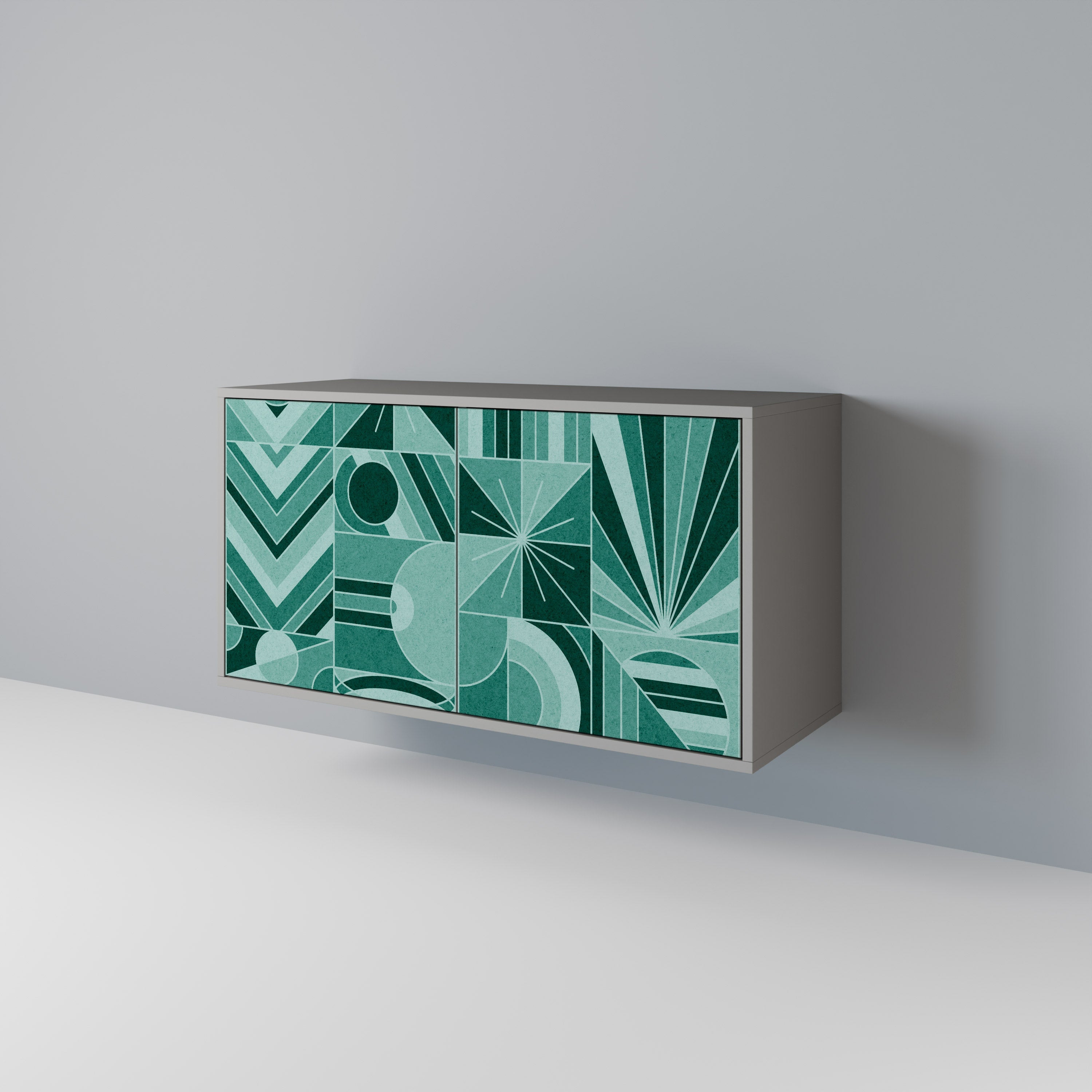 Buffet 2 portes HARMONIC GRID finition grise