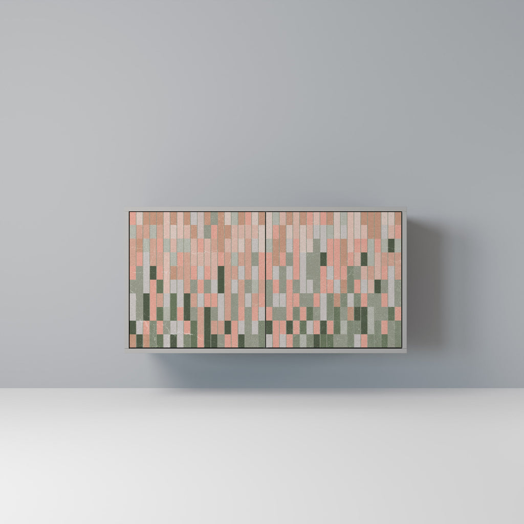 CONSTRUIRE LE FUTUR Buffet 2 portes en finition grise