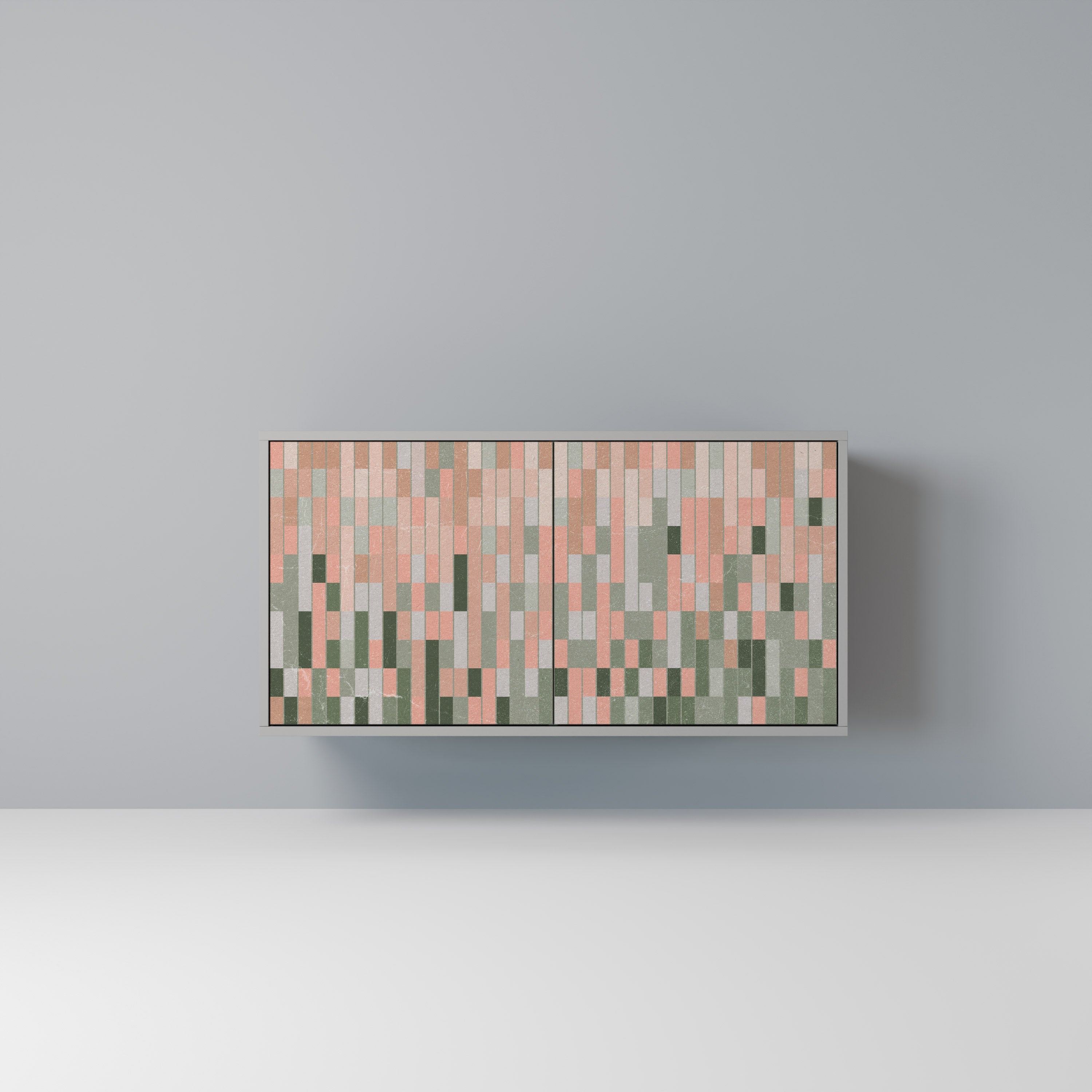 CONSTRUIRE LE FUTUR Buffet 2 portes en finition grise