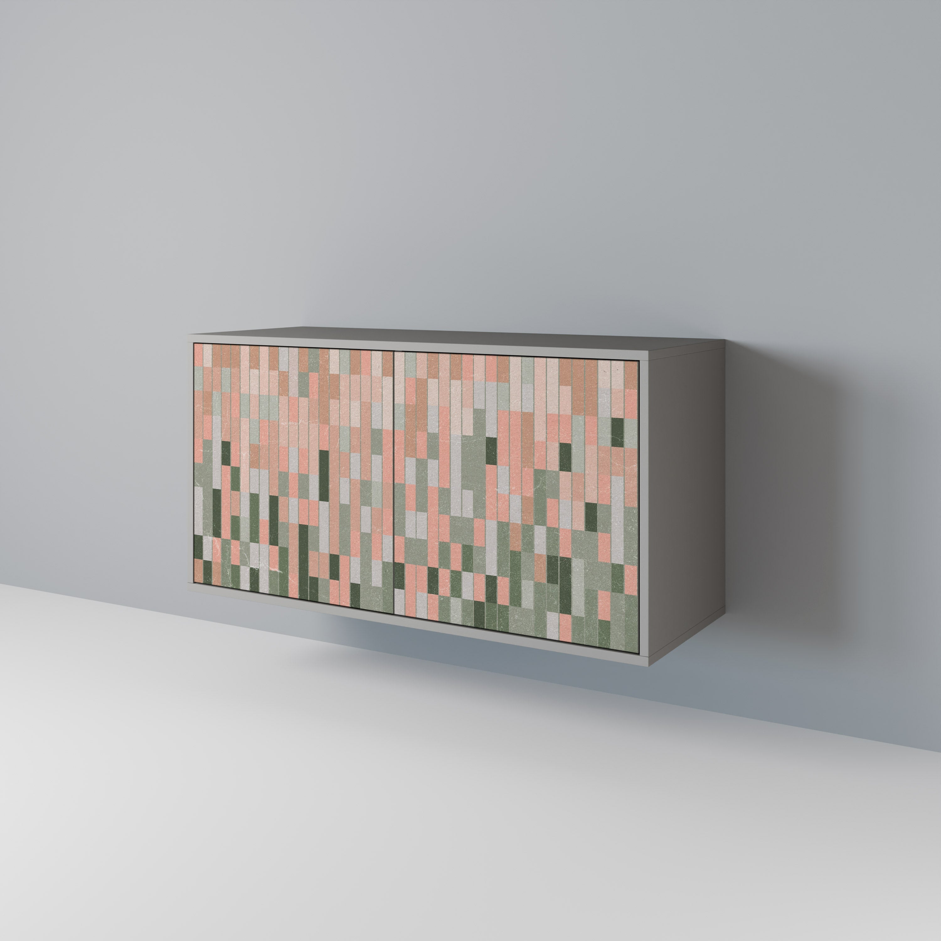 CONSTRUIRE LE FUTUR Buffet 2 portes en finition grise