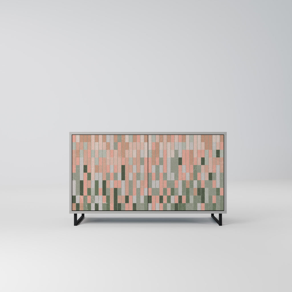 CONSTRUIRE LE FUTUR Buffet 2 portes en finition grise