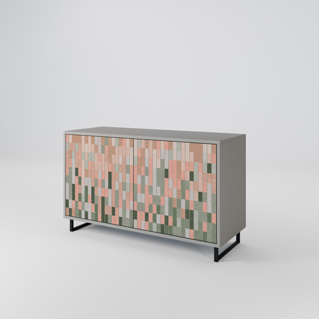 CONSTRUIRE LE FUTUR Buffet 2 portes en finition grise