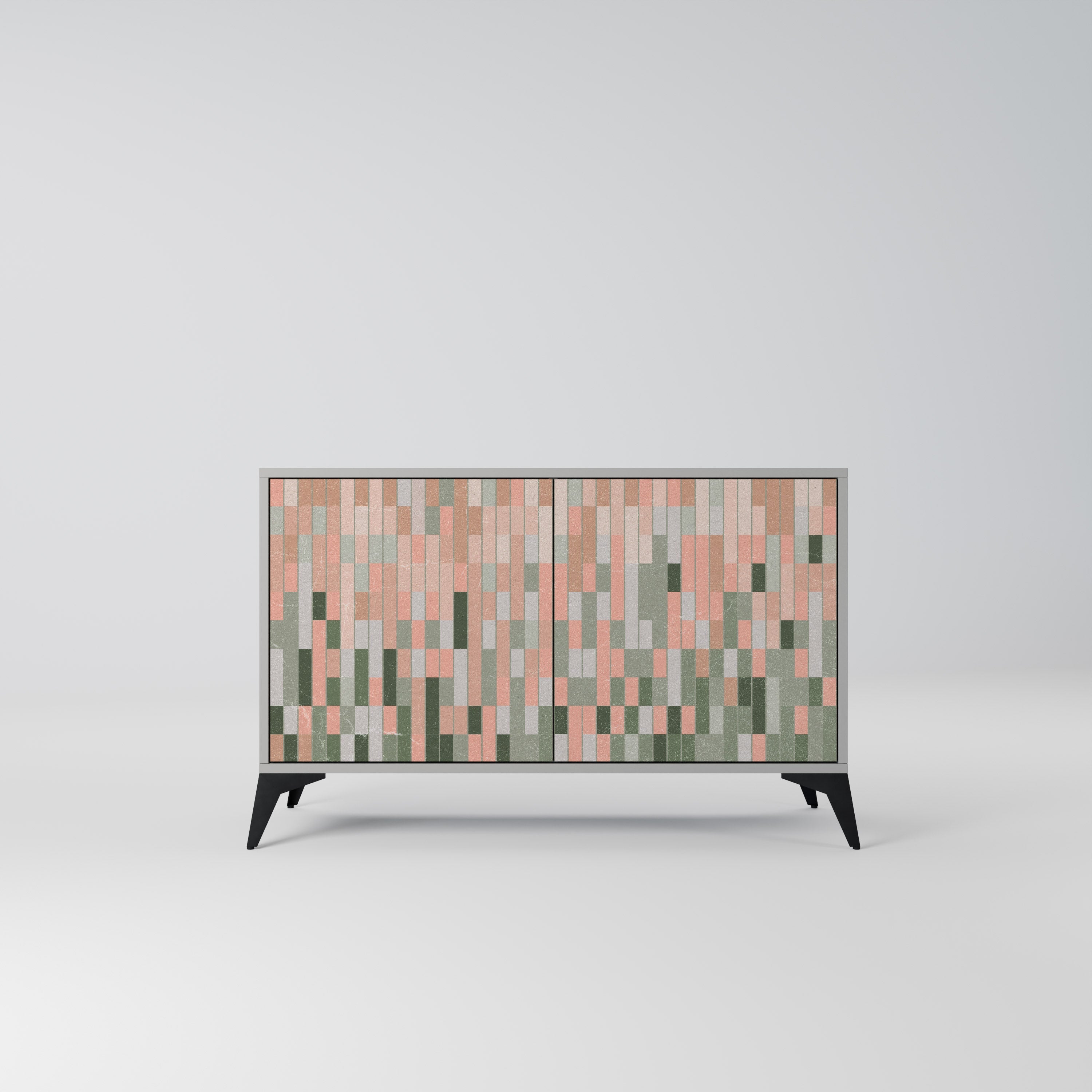 CONSTRUIRE LE FUTUR Buffet 2 portes en finition grise