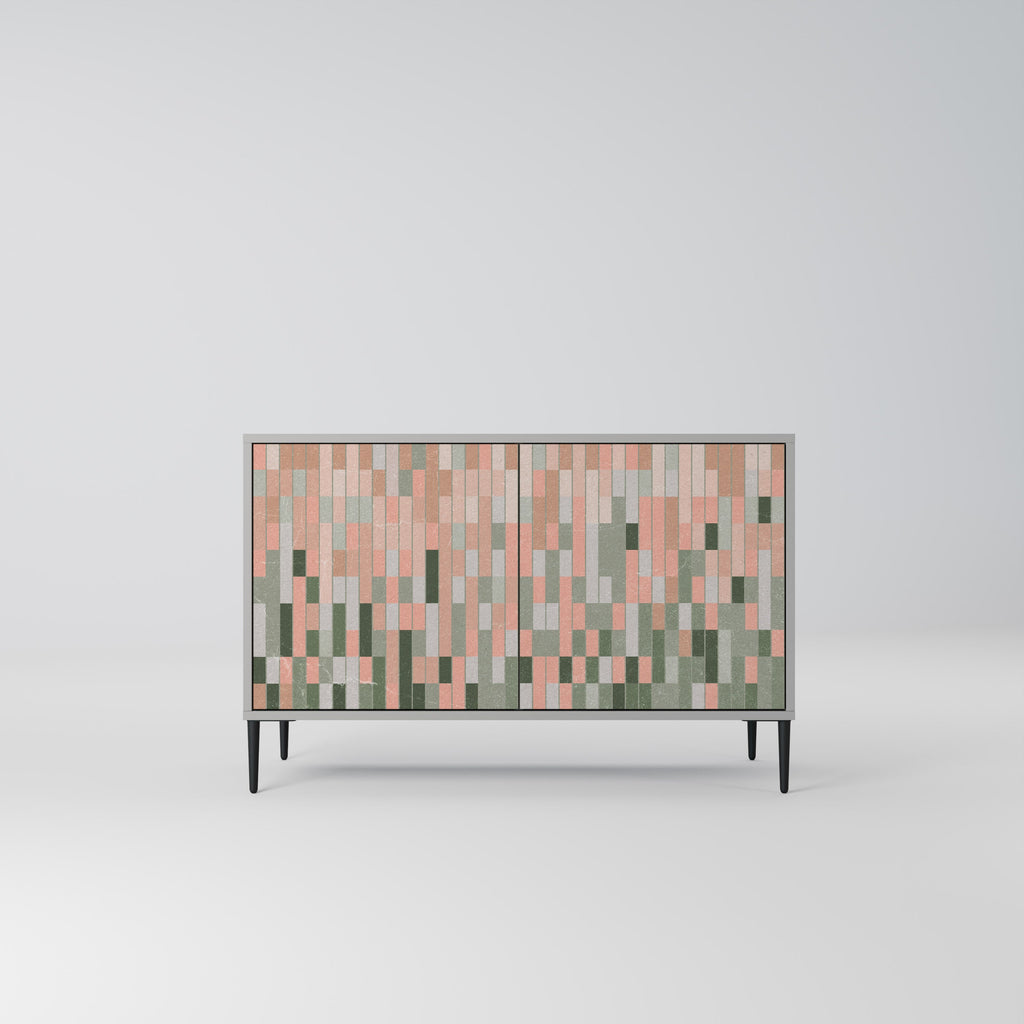 CONSTRUIRE LE FUTUR Buffet 2 portes en finition grise