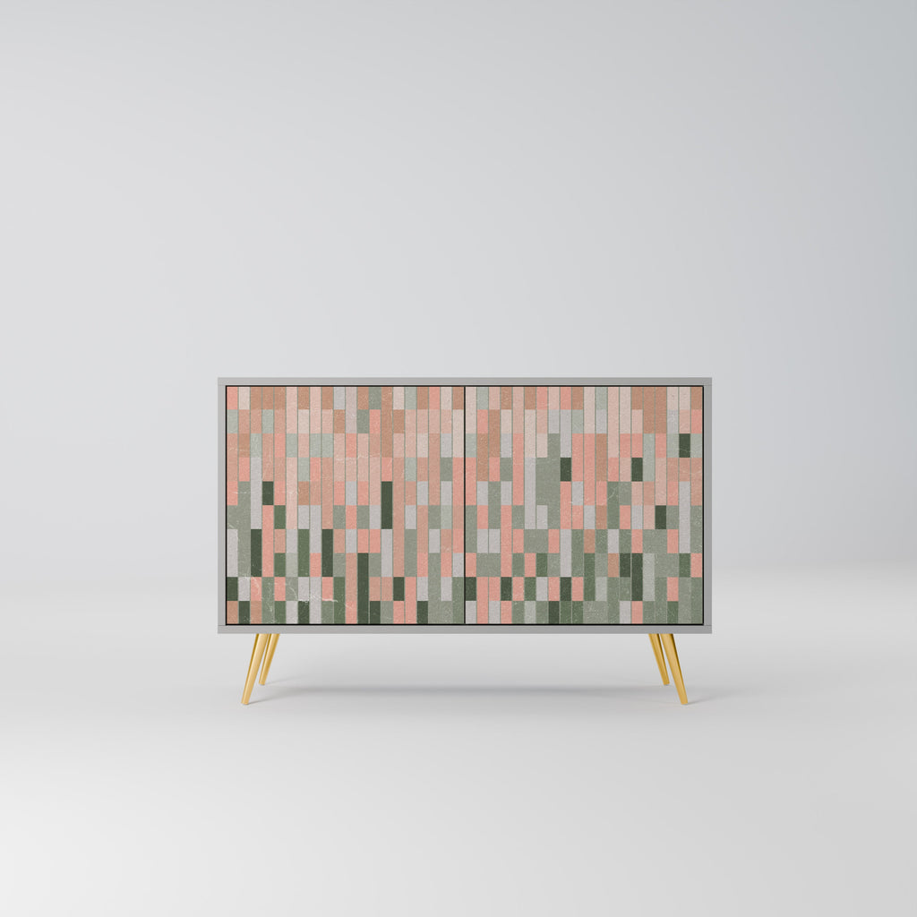 CONSTRUIRE LE FUTUR Buffet 2 portes en finition grise