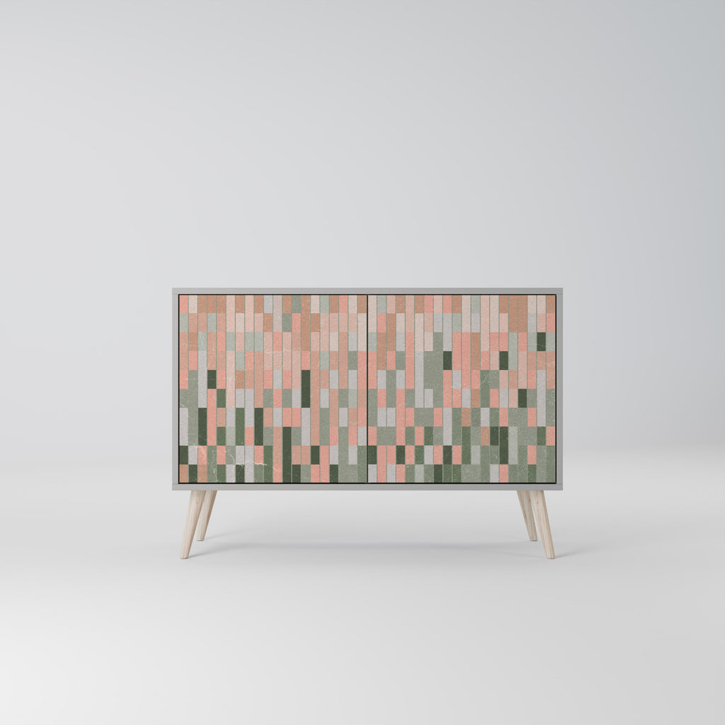 CONSTRUIRE LE FUTUR Buffet 2 portes en finition grise