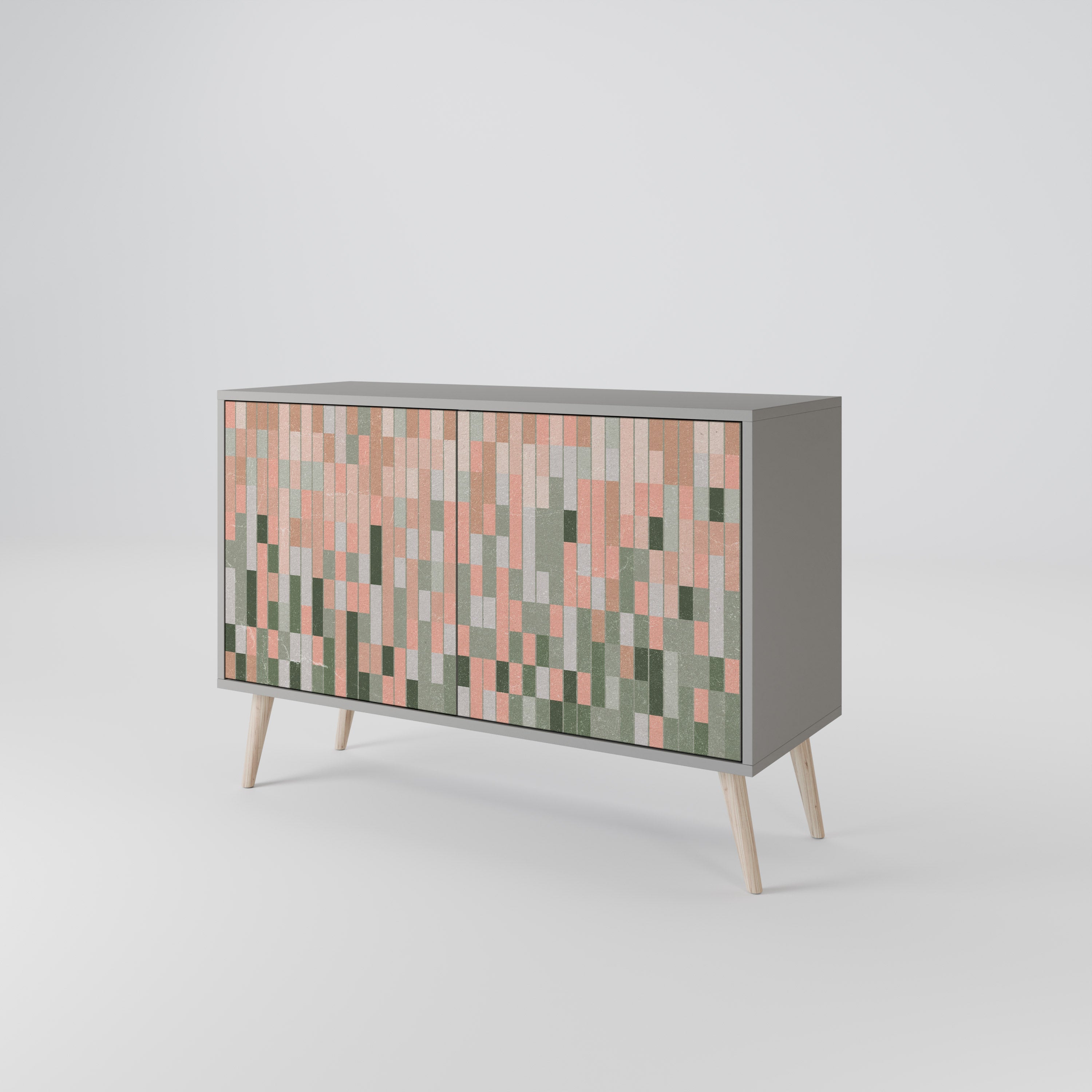 CONSTRUIRE LE FUTUR Buffet 2 portes en finition grise