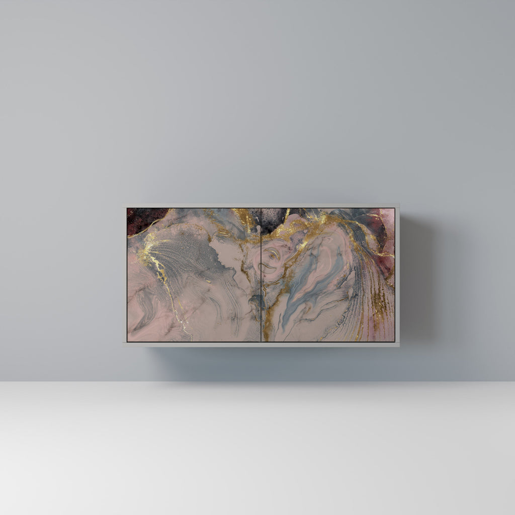 Buffet 2 portes GILDED SWIRLS en finition grise