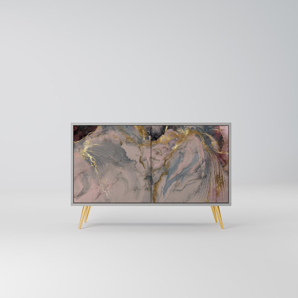 Buffet 2 portes GILDED SWIRLS en finition grise