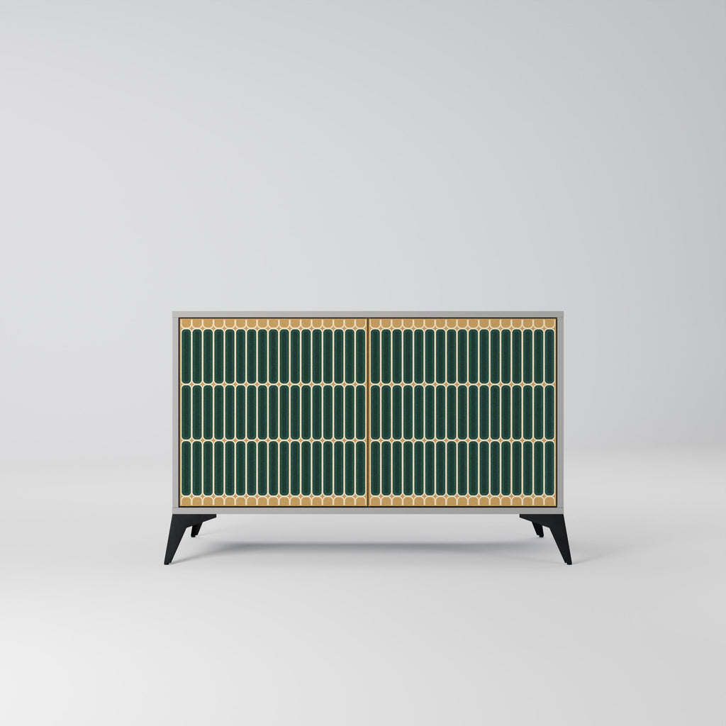 Buffet 2 portes ILUSION GATE finition grise