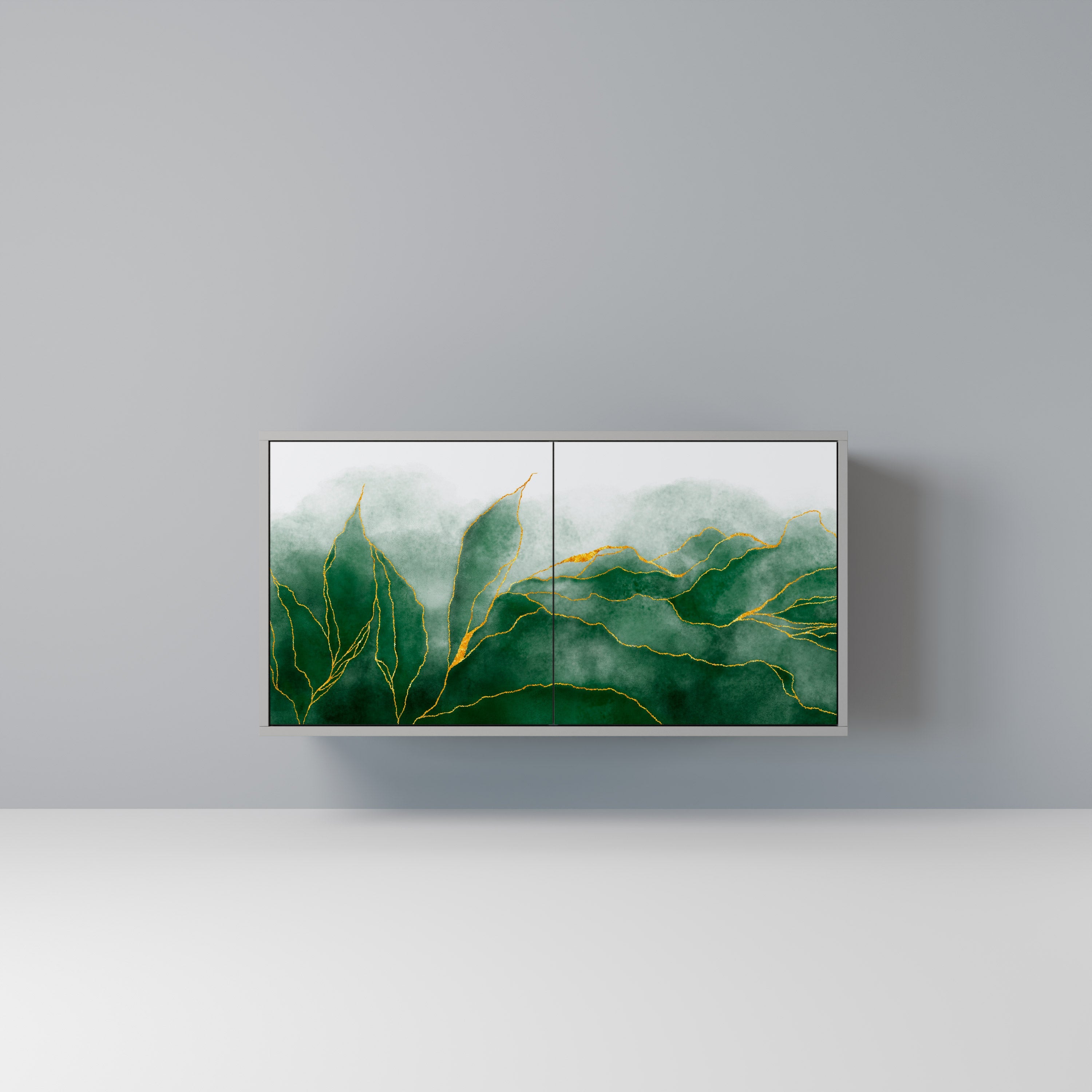 Buffet 2 portes EXPENSIVE NATURE en finition grise