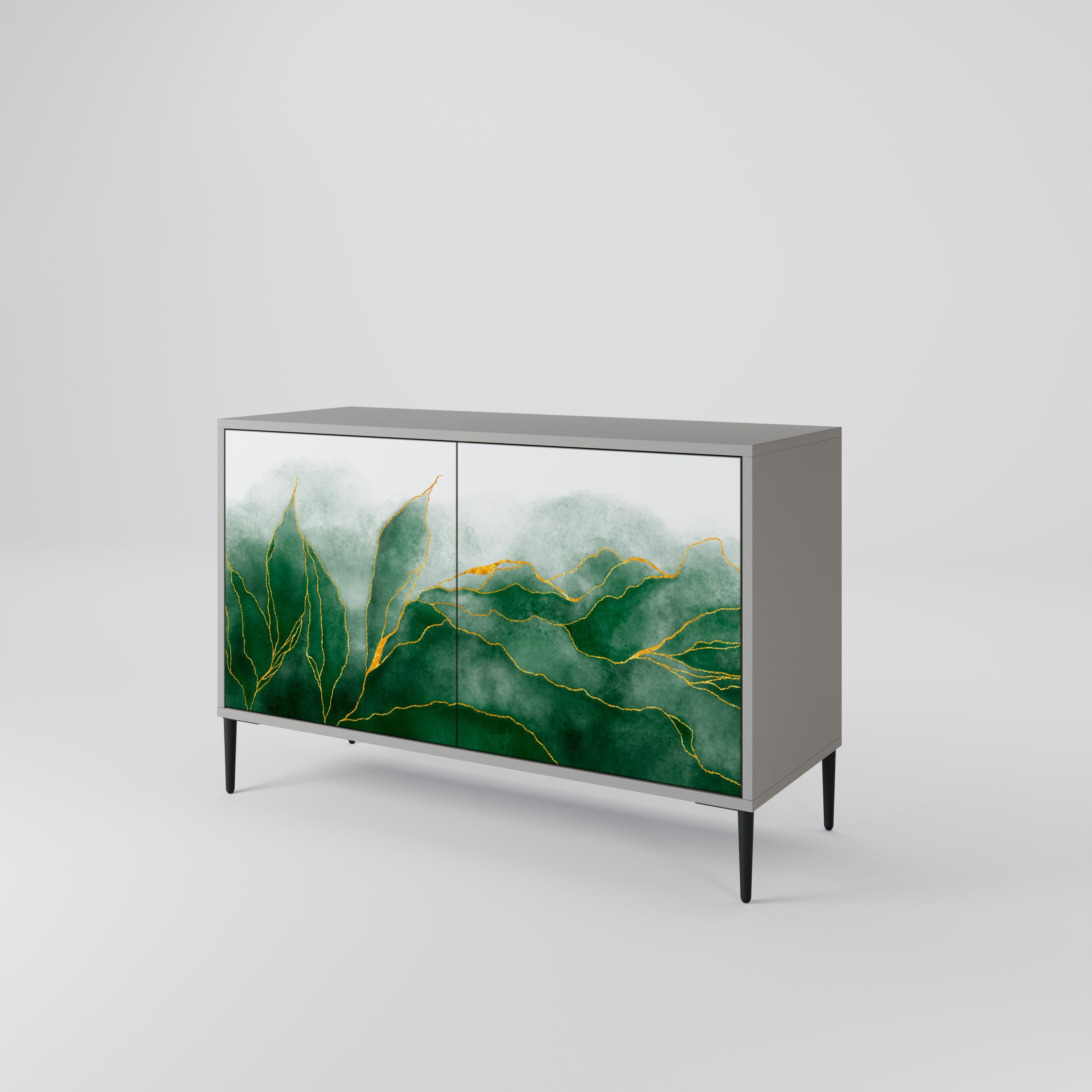 Buffet 2 portes EXPENSIVE NATURE en finition grise