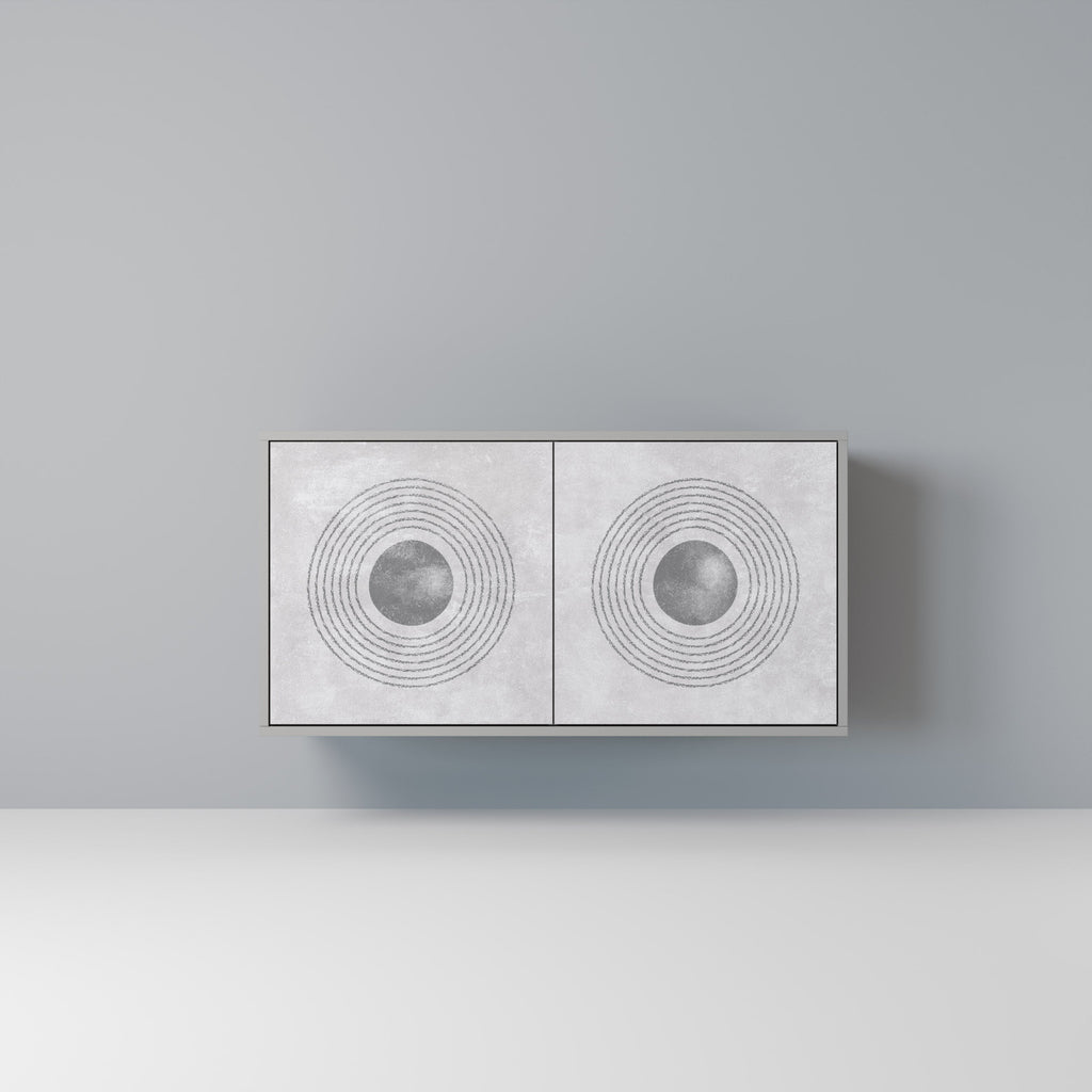 Buffet 2 portes SOLID CIRCLES en finition grise