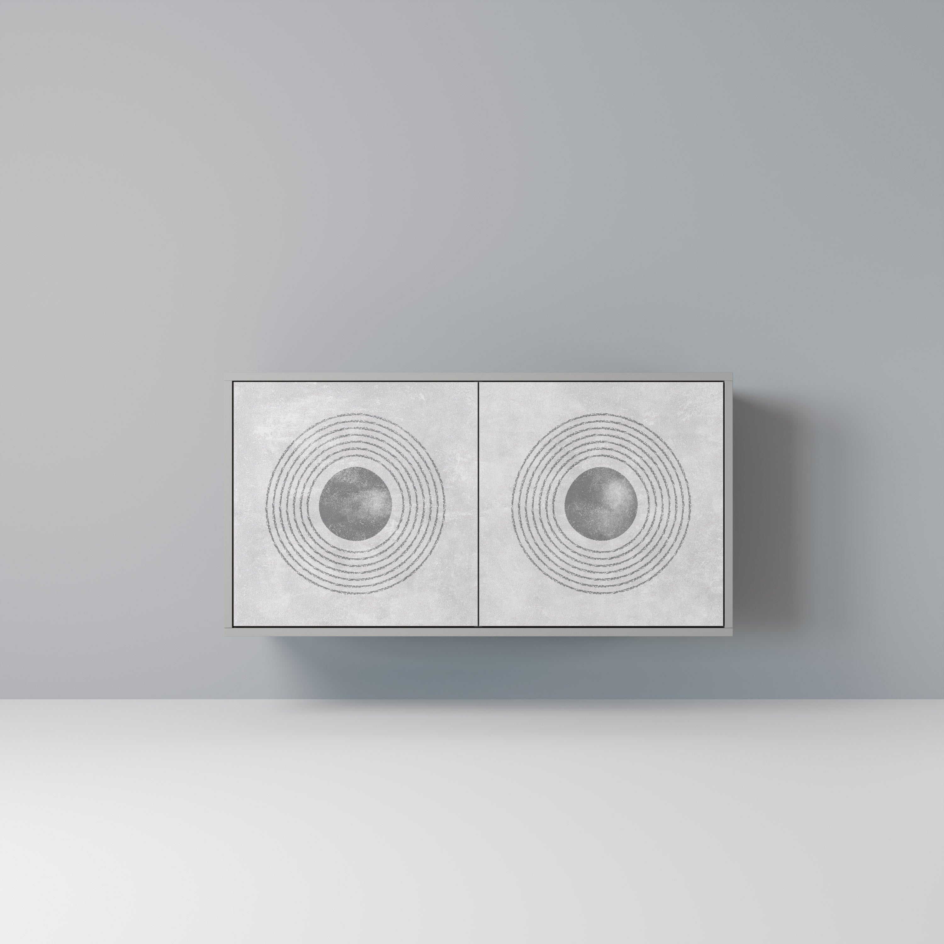 Buffet 2 portes SOLID CIRCLES en finition grise