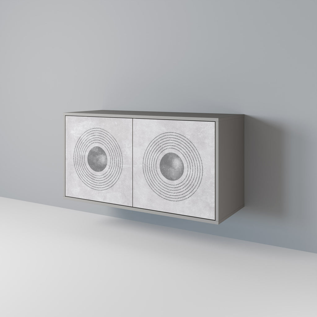 Buffet 2 portes SOLID CIRCLES en finition grise