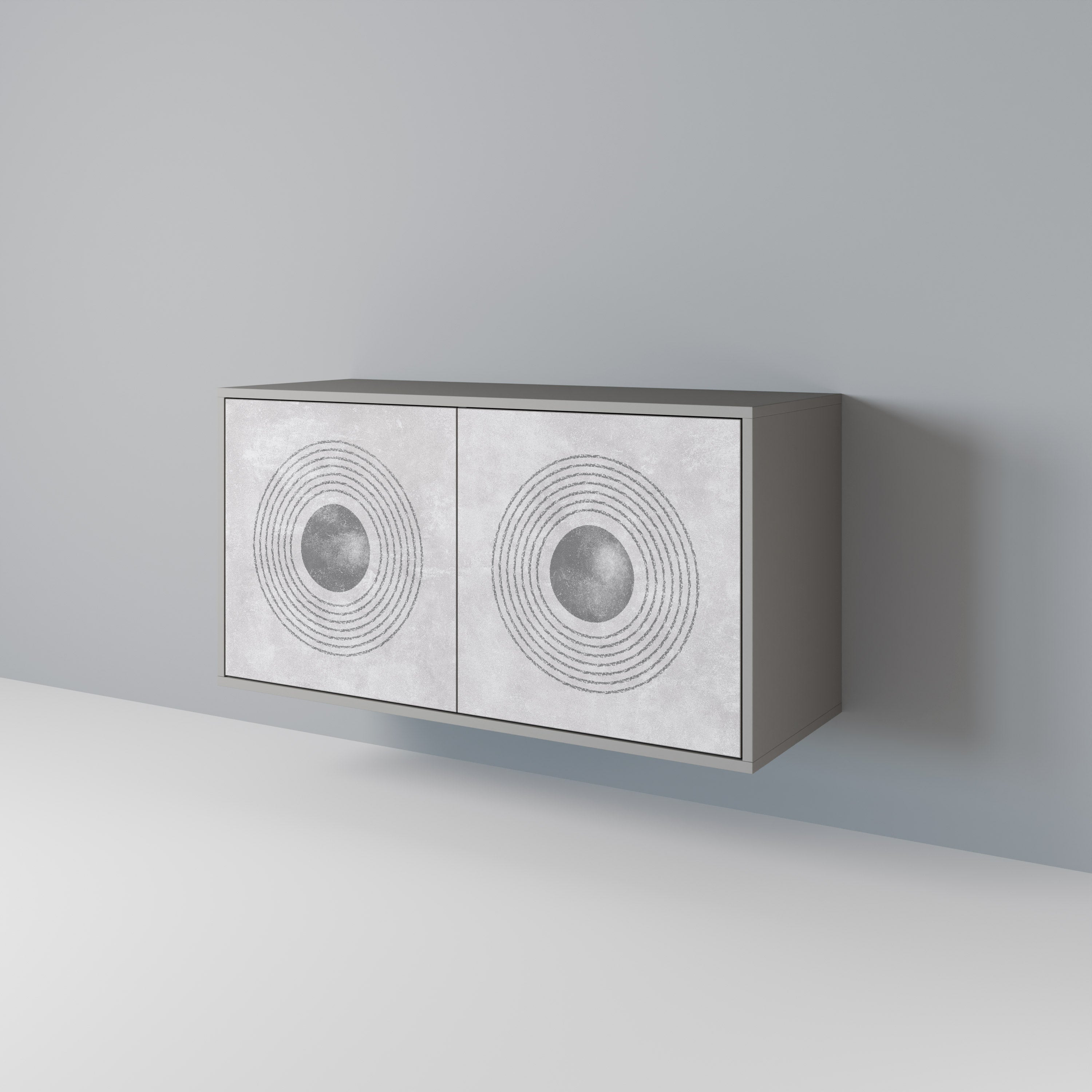 Buffet 2 portes SOLID CIRCLES en finition grise