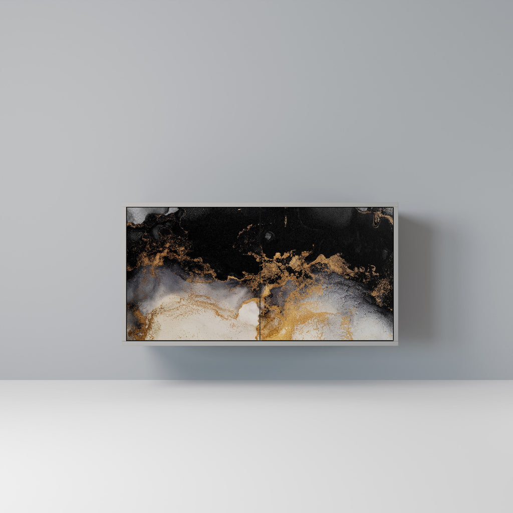 Buffet 2 portes MARBLE OF TOMMORROW en finition grise