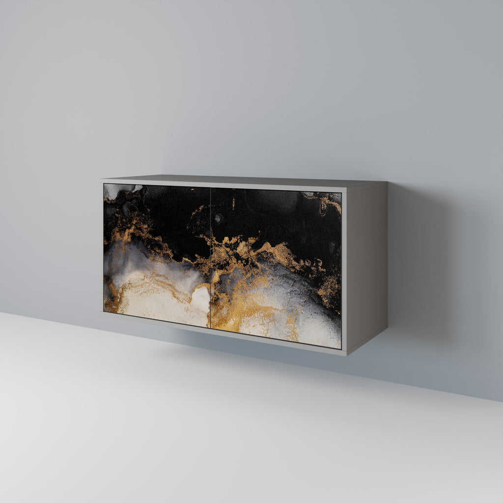 Buffet 2 portes MARBLE OF TOMMORROW en finition grise