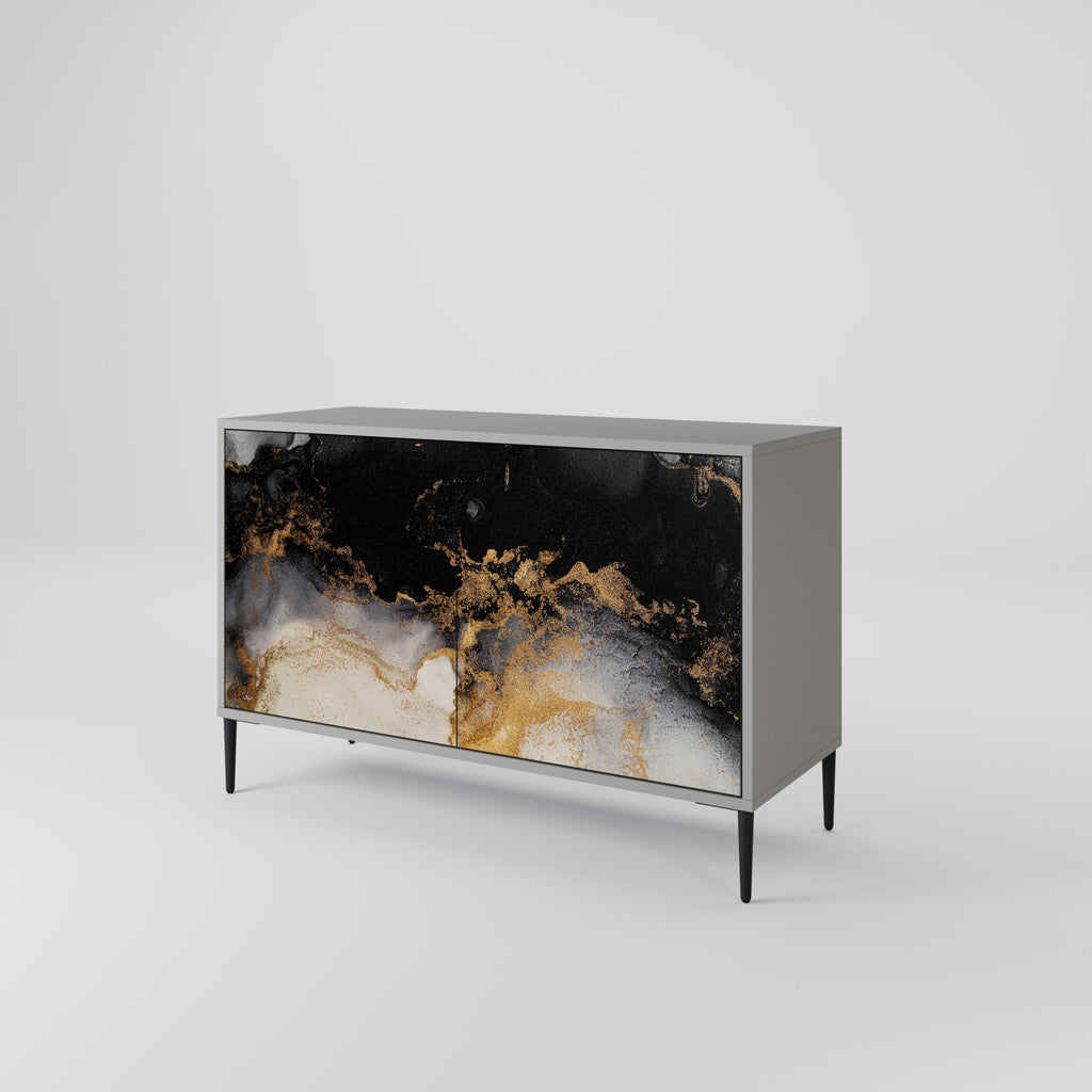 Buffet 2 portes MARBLE OF TOMMORROW en finition grise