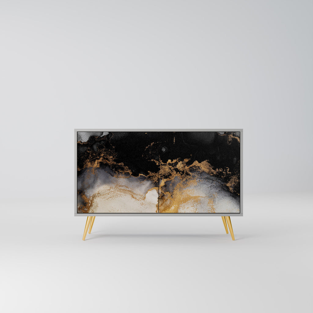 Buffet 2 portes MARBLE OF TOMMORROW en finition grise