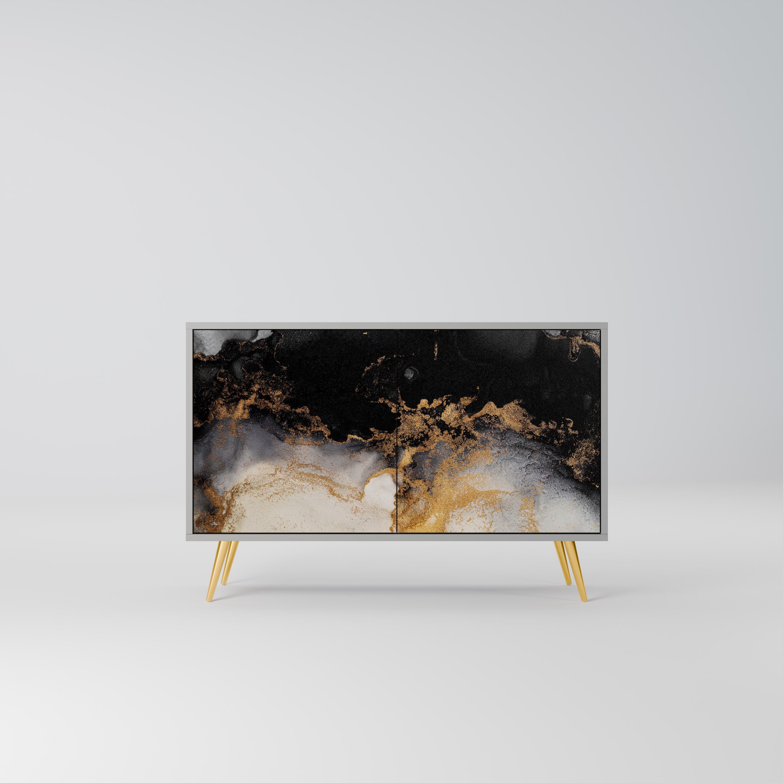 Buffet 2 portes MARBLE OF TOMMORROW en finition grise