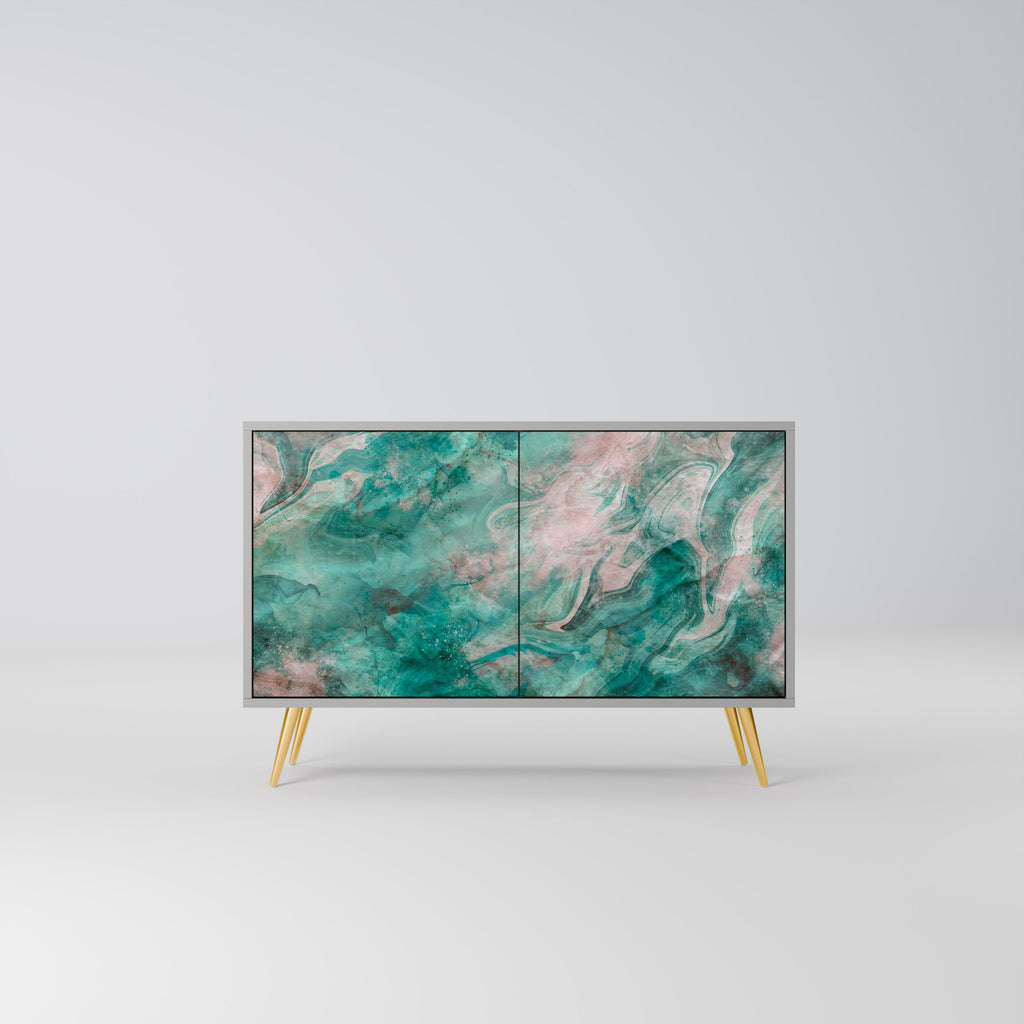 Buffet 2 portes ABSTRACT ALCHEMY en finition grise