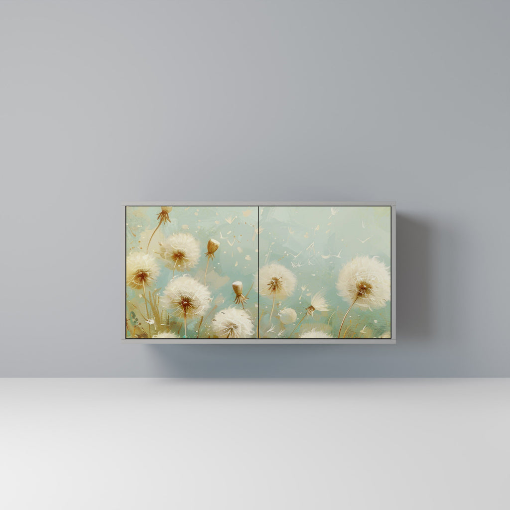 Buffet 2 portes DREAMY MEADOW en finition grise