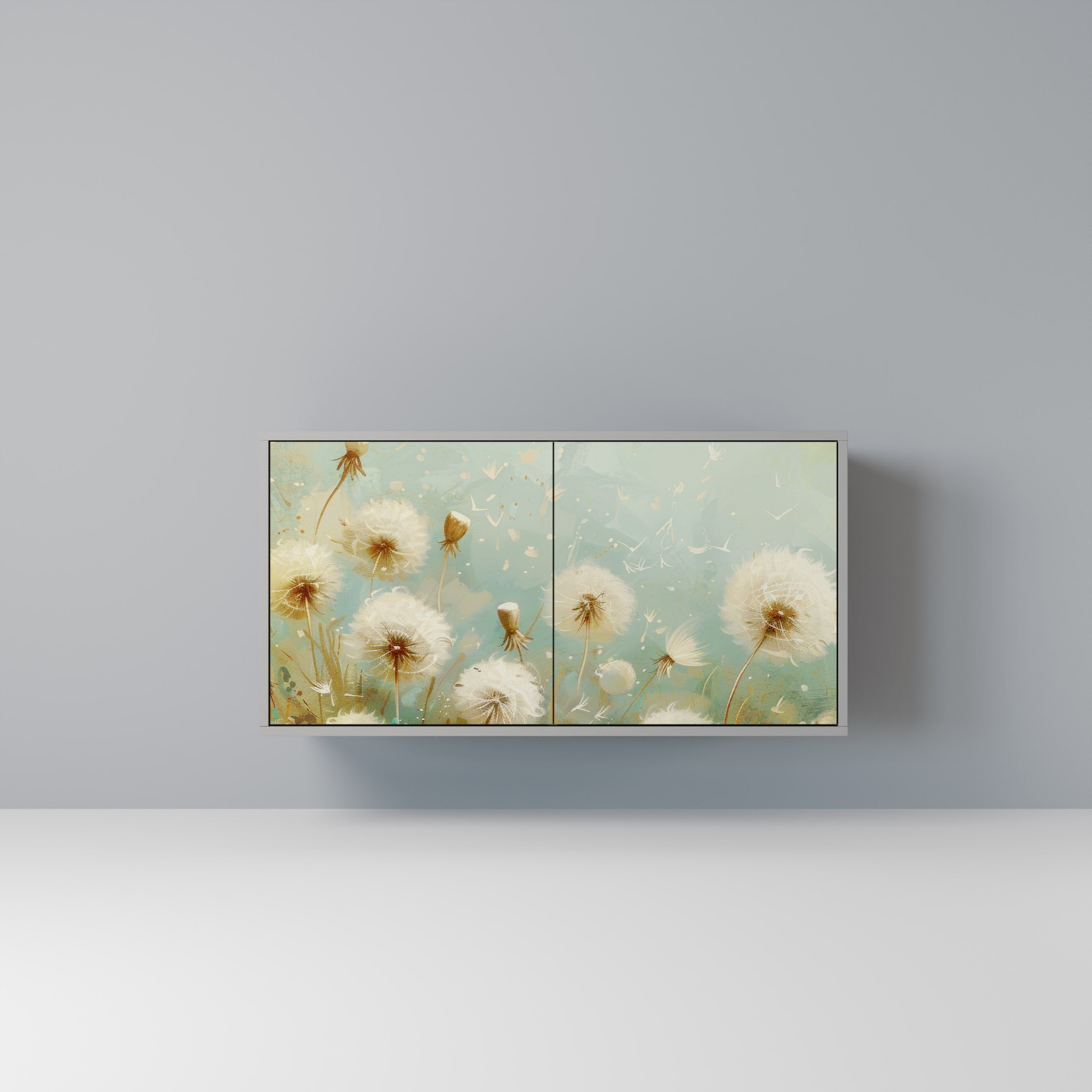 Buffet 2 portes DREAMY MEADOW en finition grise