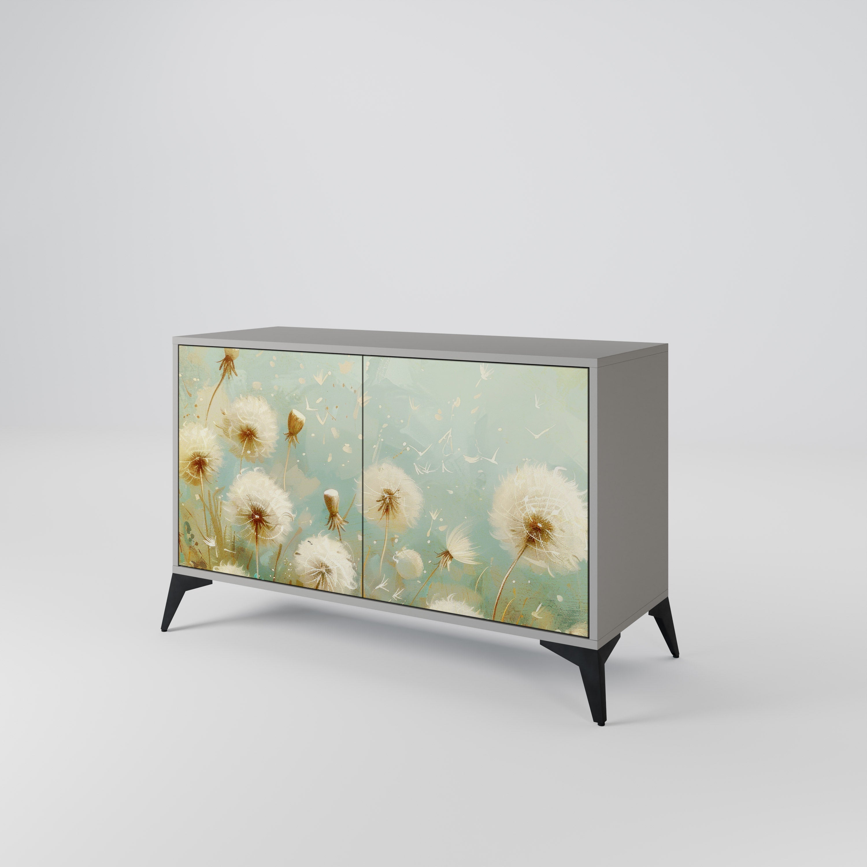 Buffet 2 portes DREAMY MEADOW en finition grise