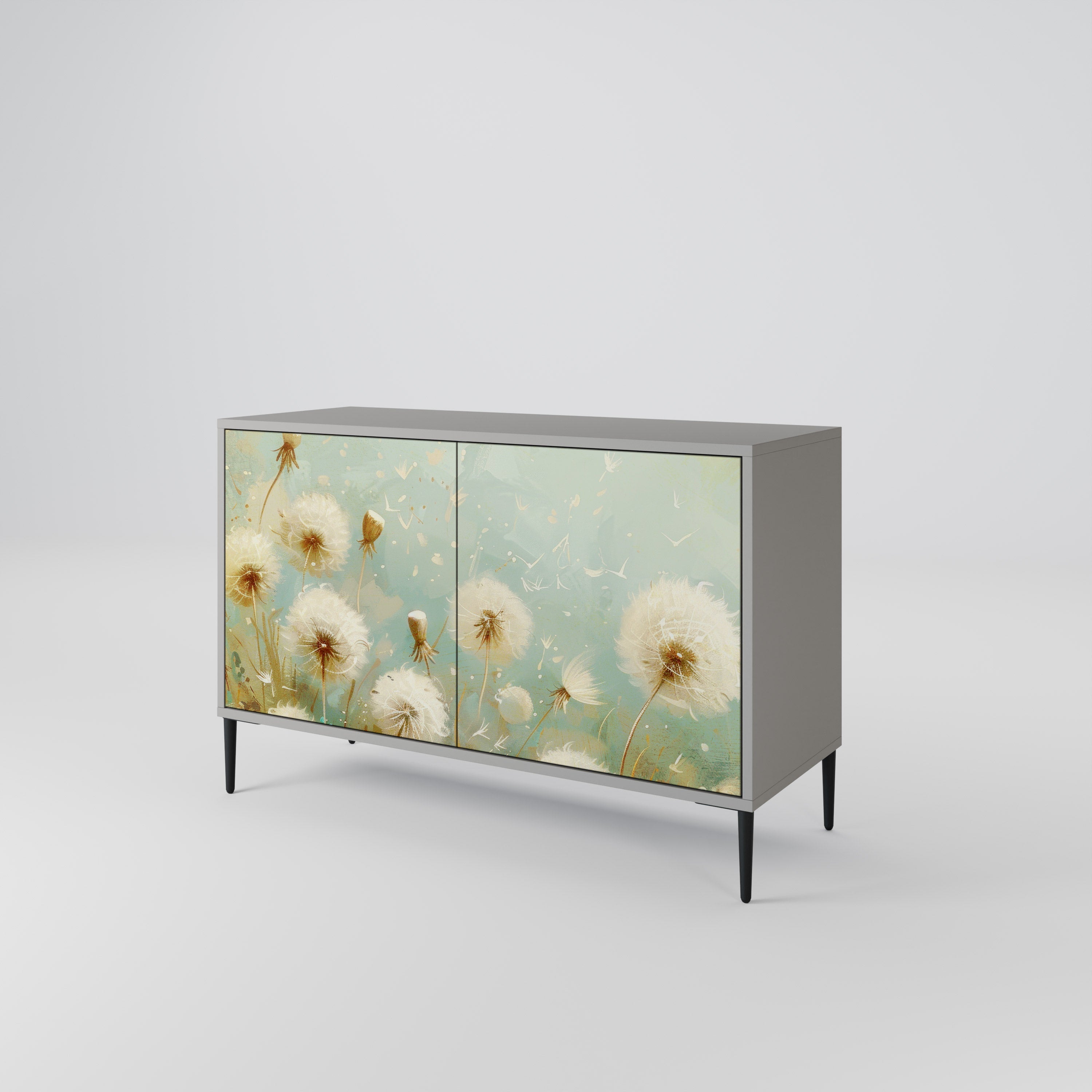 Buffet 2 portes DREAMY MEADOW en finition grise