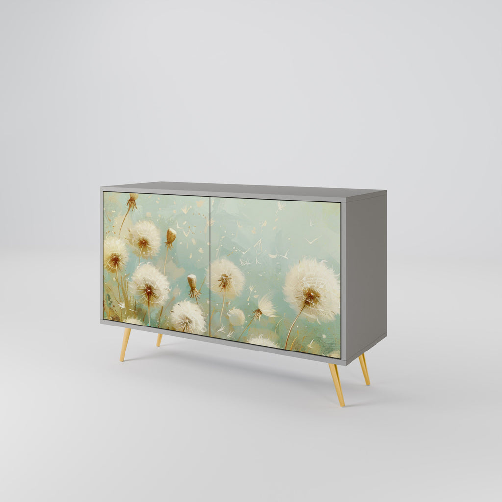 Buffet 2 portes DREAMY MEADOW en finition grise