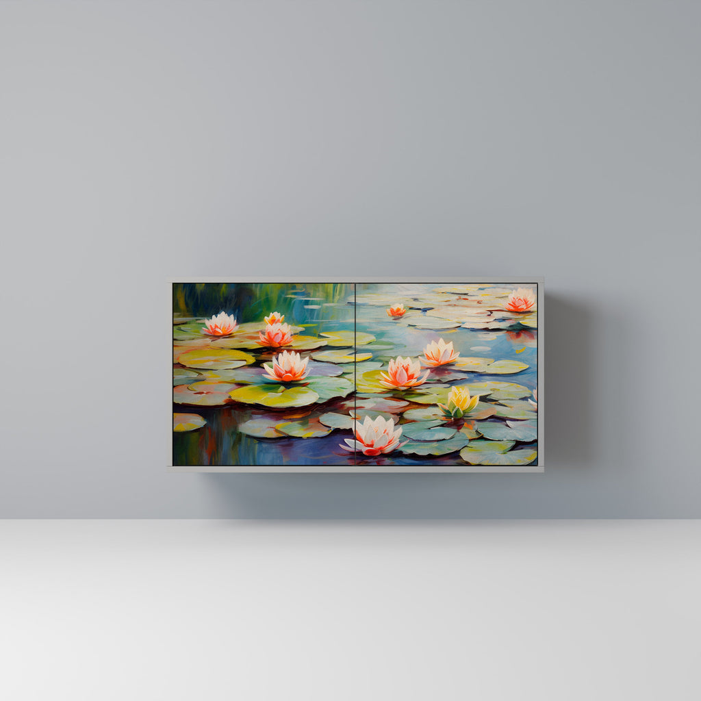 Buffet 2 portes BLOOMING WATERS finition grise