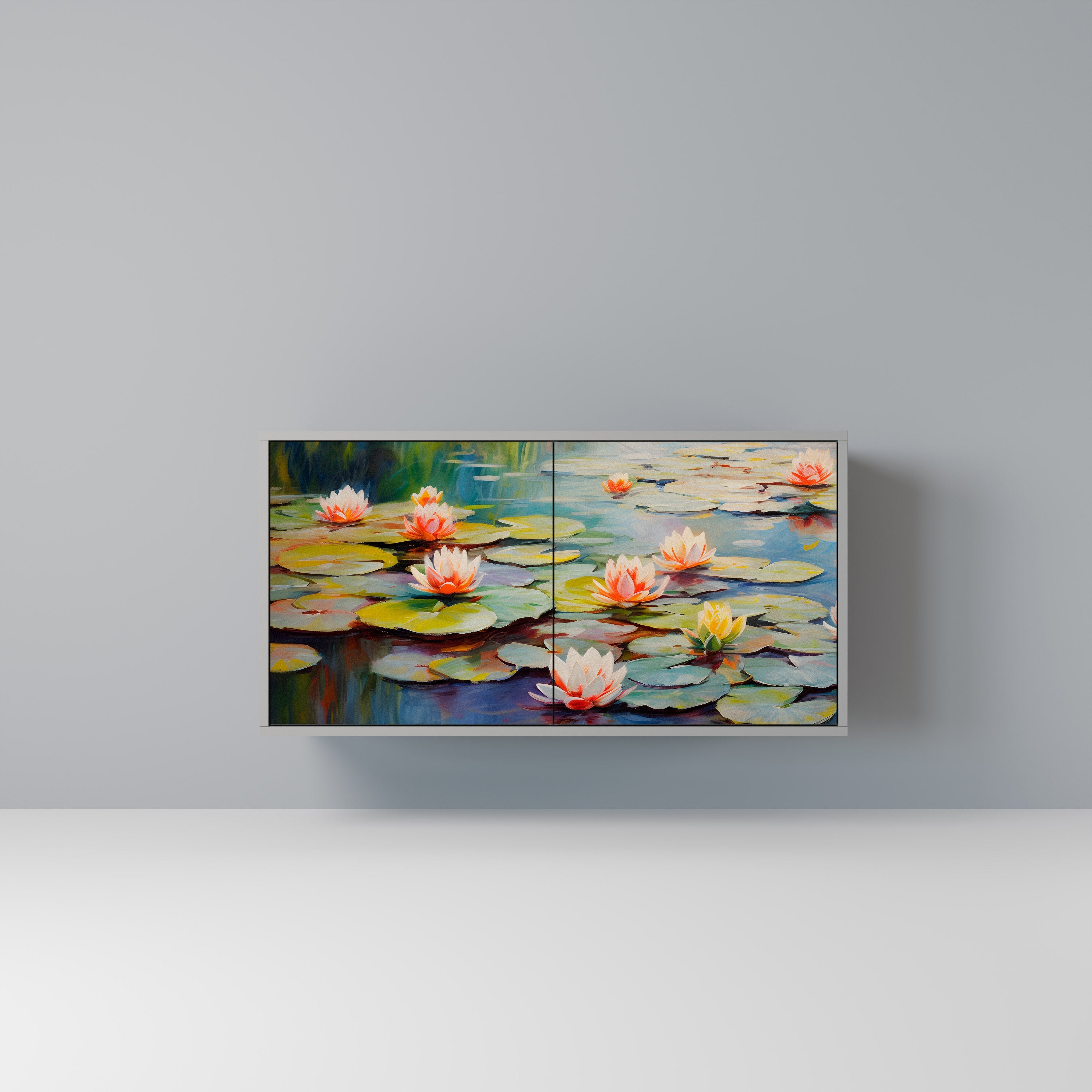 Buffet 2 portes BLOOMING WATERS finition grise