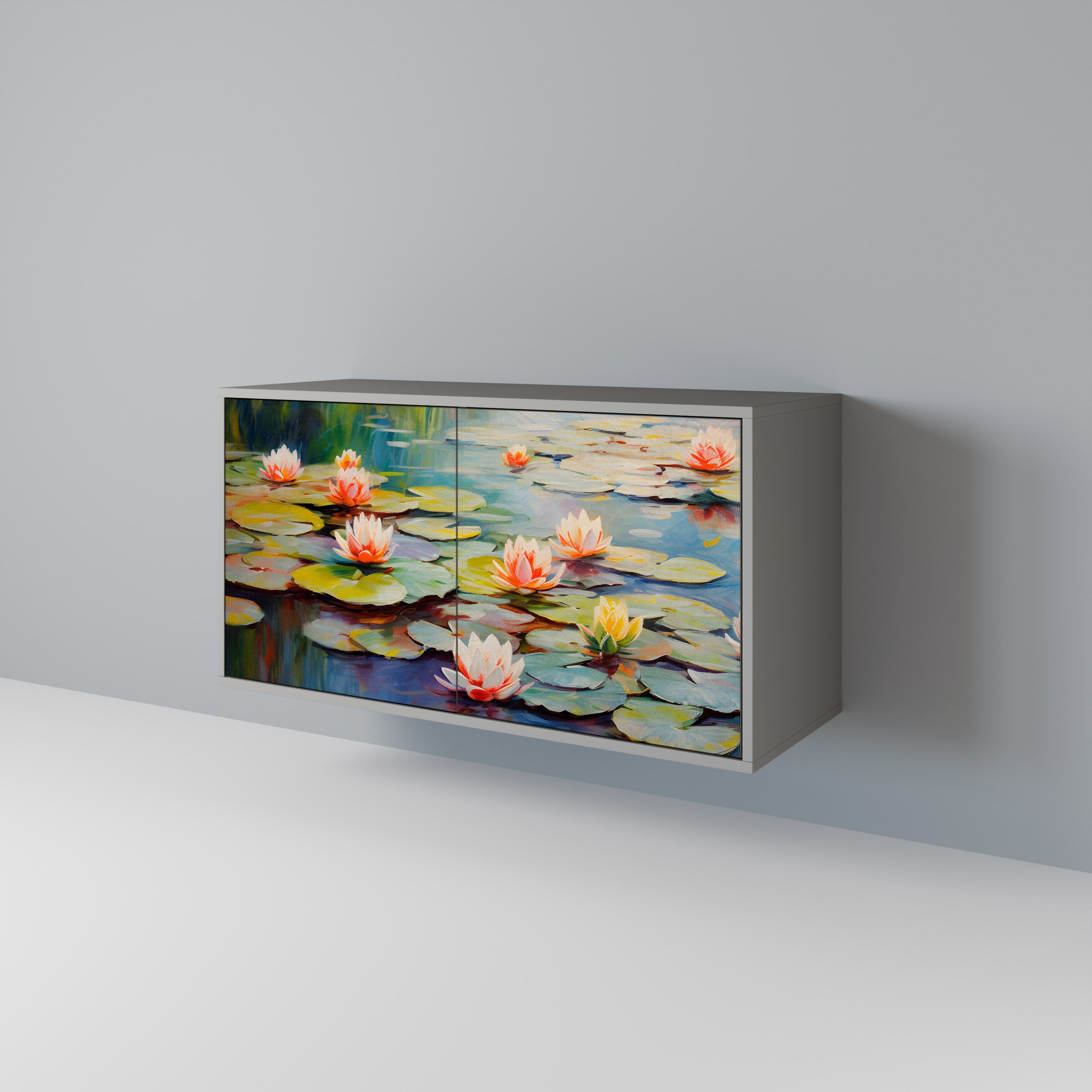 Buffet 2 portes BLOOMING WATERS finition grise