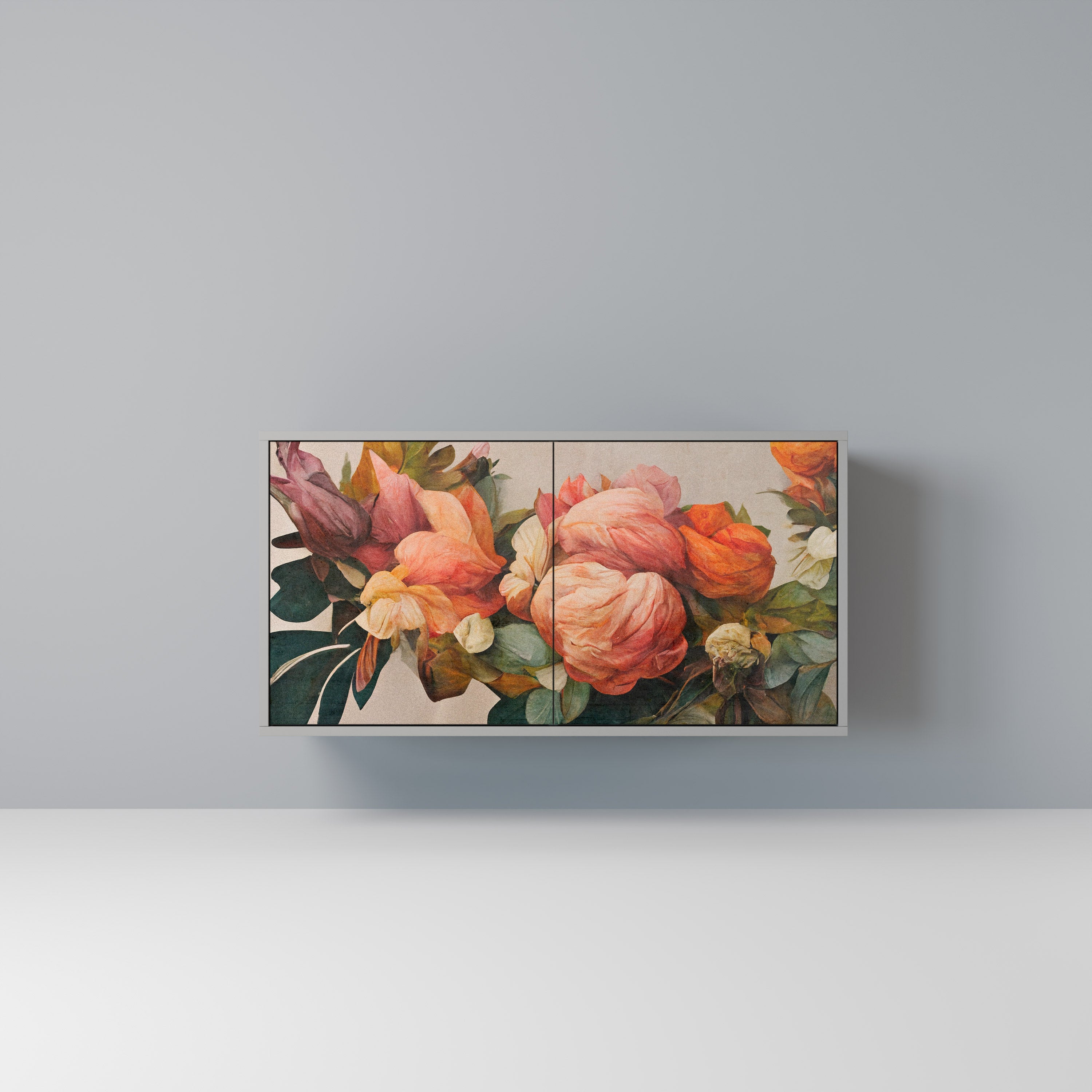 Buffet 2 portes STYLISH BEAUTY en finition grise