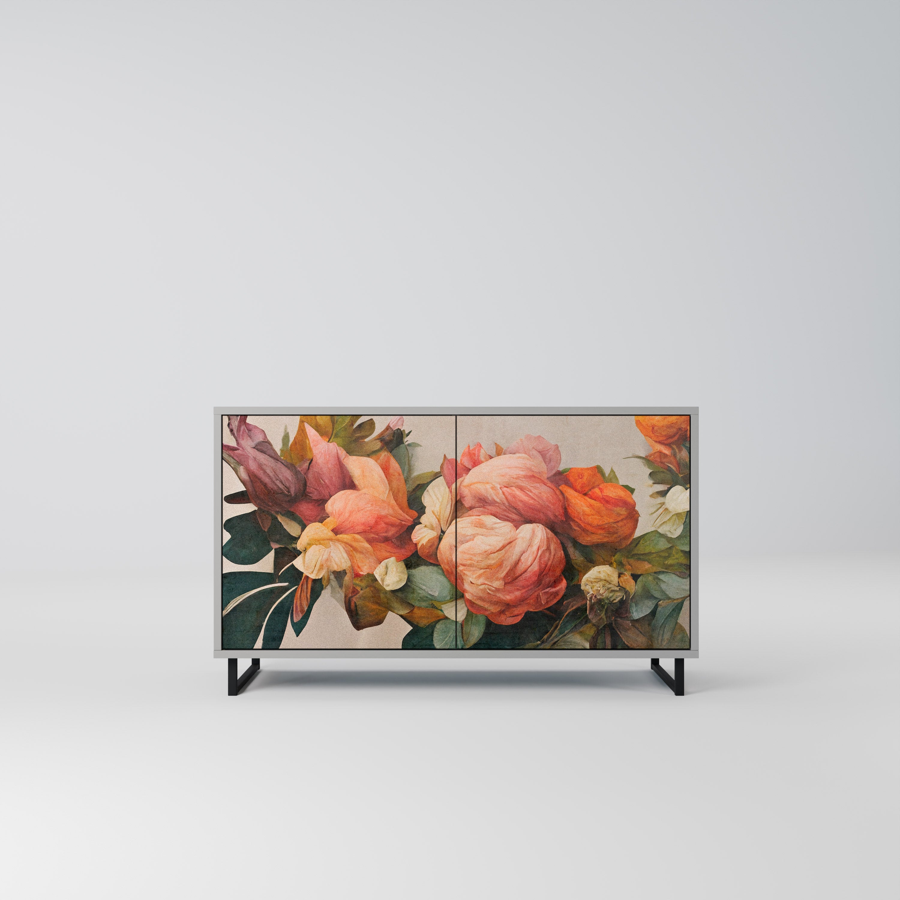 Buffet 2 portes STYLISH BEAUTY en finition grise