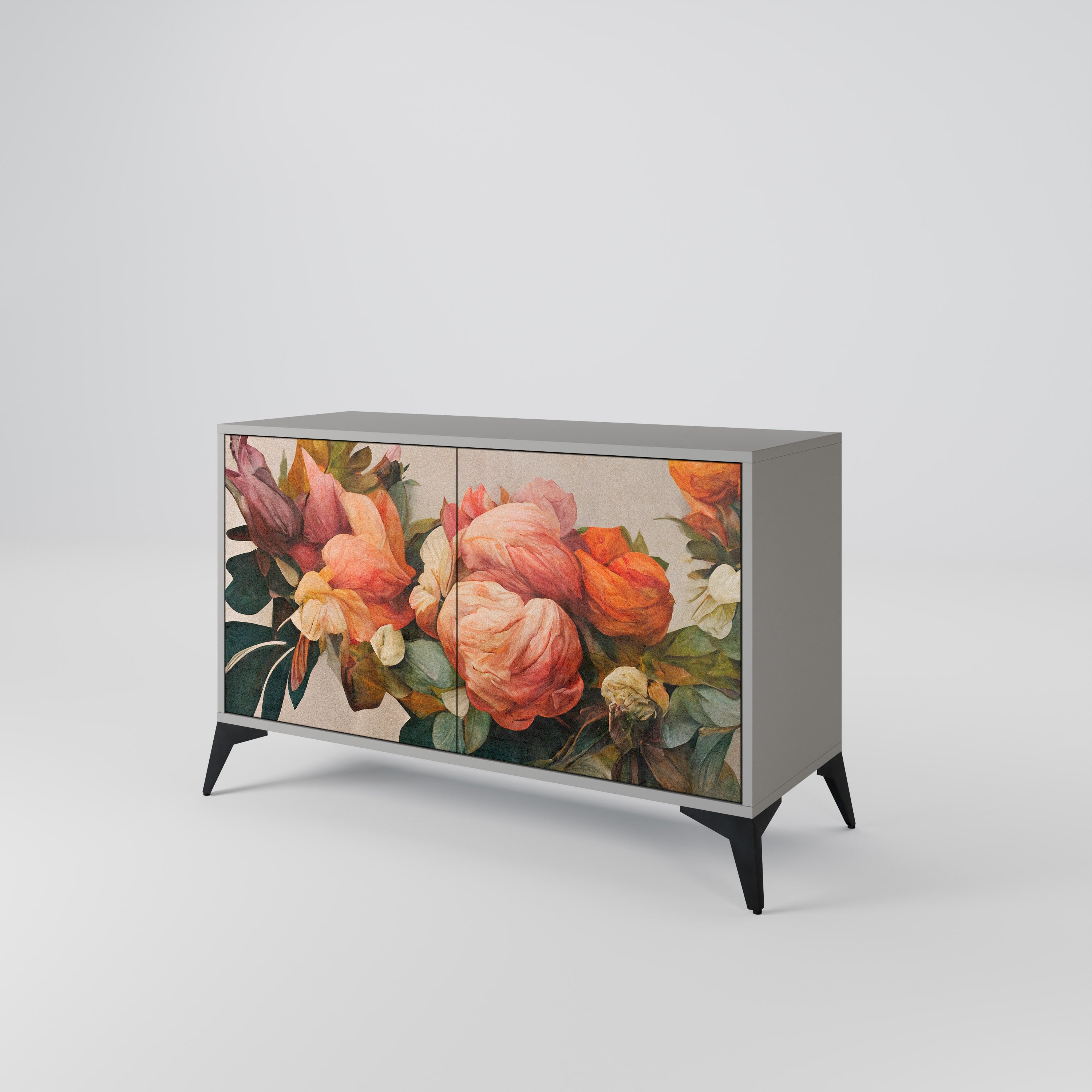 Buffet 2 portes STYLISH BEAUTY en finition grise